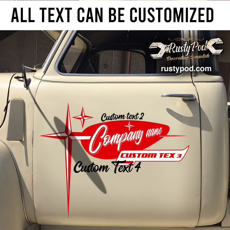 personalized company name vintage style truck door sticker 10927
